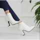 2021 Winter Fashion Women Boots Beige Pointed Toe Elastic Ankle Boots Heels Shoes Autumn Winter Female Socks Original Leather 2021 Winter Fashion Women Boots Beige Pointed Toe Elastic Ankle Boots Heels Shoes Autumn Winter Female Socks Original Leather