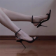 2021 New Square Toe Women Sandals Crystal Letters Decor Women Pumps Sexy High Heels Silk Wedding Dress Shoes Gladiator Sandal